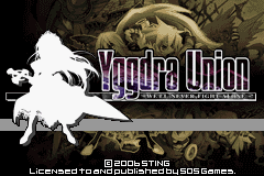 Yggdra Union - We'll Never Fight Alone title screen for GameBoy Advance